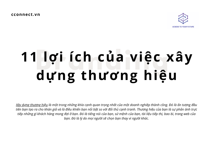 11 lợi ích của việc xây dựng thương hiệu