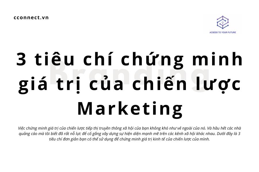 3 tiêu chí chứng minh giá trị của chiến lược Marketing